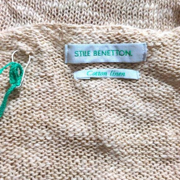 Linen/Cotton Draped Cascade Cardigan from Benetton - Picture 7 of 10